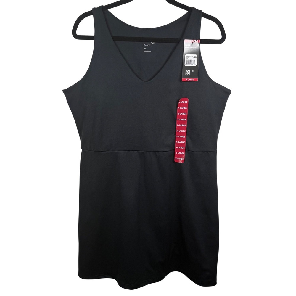 NWT‎ GapFit Active Tank Dress XL Built-In Short/Bra Pocket Super Soft Athleisure